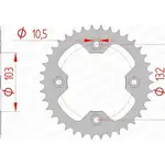 Couronne AFAM 37 dents acier pas 520 type 71305 KTM