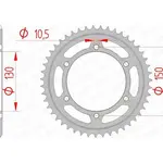 Couronne AFAM 40 dents acier pas 530 type 12801 Yamaha