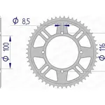 Couronne AFAM 51 dents alu ultra-light anodisé dur pas 428 type 17105