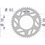 Couronne AFAM 42 dents alu pas 520 type 13814