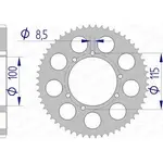 Couronne AFAM 50 dents alu pas 428 type 93117