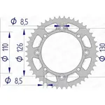 Couronne AFAM 47 dents alu ultra-light pas 420 type 17107N