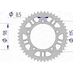 Couronne AFAM 50 dents alu ultra-light pas 420 type 72101N