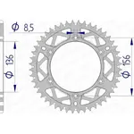 Couronne AFAM 48 dents alu ultra-light anti-boue pas 520 type 15206