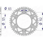 Couronne AFAM 50 dents alu ultra-light anti-boue pas 520 type 39300 Beta