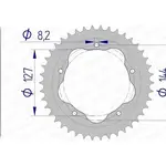 Couronne AFAM 43 dents alu pas 525 type 51608 Ducati