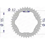Couronne AFAM 37 dents alu pas 520 type 51804 Ducati 1098