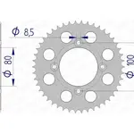 Couronne AFAM 50 dents alu ultra-light anodisé dur pas 428 type 11110