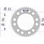 Couronne AFAM 42 dents alu ultra-light pas 520 type 15206N