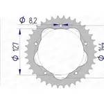 Couronne AFAM 38 dents alu pas 520 type 51607 Ducati