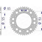 Couronne AFAM 46 dents alu ultra-light anti-boue pas 520 type 11212