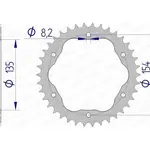 Couronne AFAM 42 dents alu pas 525 type 51803 Ducati