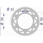 Couronne AFAM 50 dents alu ultra-light pas 520 type 13323N