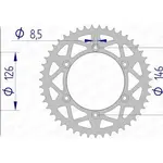 Couronne AFAM 51 dents alu ultra-light pas 520 type 15203N