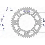 Couronne AFAM 49 dents alu ultra-light pas 428 type 72102N