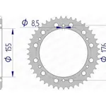 Couronne AFAM 45 dents alu ultra-light anodisé dur pas 530 type 87601