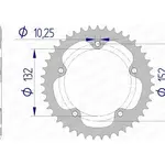 Couronne AFAM 40 dents alu pas 525 type 93836 MV Agusta