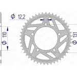 Couronne AFAM 44 dents alu ultra-light anodisé dur pas 525 type 165800
