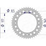 Couronne AFAM 46 dents alu pas 428 type 13108 Yamaha