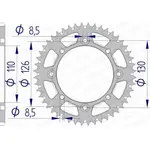 Couronne AFAM 47 dents alu ultra-light anti-boue pas 420 type 17107