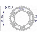 Couronne AFAM 41 dents alu pas 520 type 11618 Honda