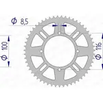 Couronne AFAM 54 dents alu ultra-light pas 420 type 17104N