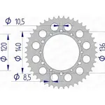 Couronne AFAM 42 dents alu pas 520 type 17404