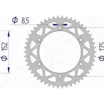 Couronne AFAM 49 dents alu ultra-light pas 520 type 13508N
