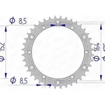 Couronne AFAM 40 dents alu pas 520 type 13500 Yamaha