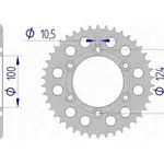 Couronne AFAM 38 dents alu pas 525 type 51609 Ducati