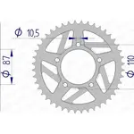 Couronne AFAM 39 dents alu ultra-light anodisé dur pas 520 type 15405