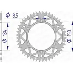 Couronne AFAM 53 dents alu ultra-light anti-boue pas 520 type 17206