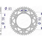 Couronne AFAM 49 dents alu ultra-light anti-boue pas 520 type 13323 Yamaha