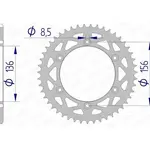 Couronne AFAM 53 dents alu ultra-light pas 520 type 15206N