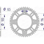 Couronne AFAM 50 dents alu ultra-light anti-boue pas 420 type 17104