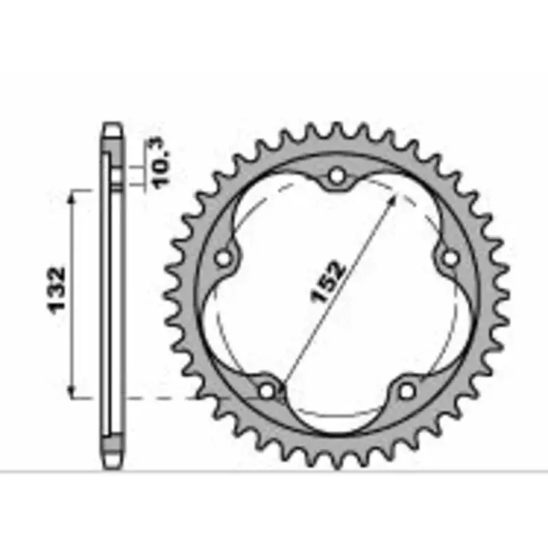 Couronne PBR 43 dents acier standard pas 520 type 4464