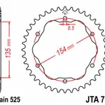 Couronne JT SPROCKETS 39 dents alu ultra-light pas 525 type 761