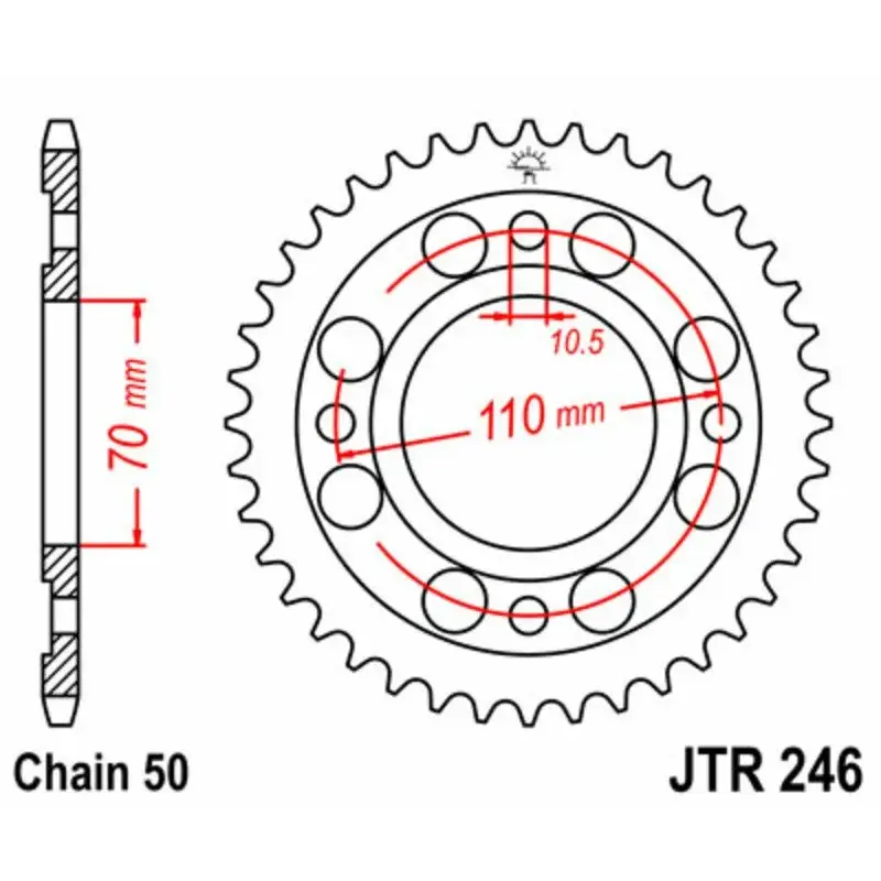 Couronne JT SPROCKETS 41 dents acier pas 530 type 246