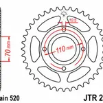 Couronne JT SPROCKETS 44 dents acier pas 520 type 248