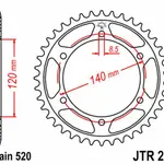 Couronne JT SPROCKETS 38 dents acier pas 520 type 260
