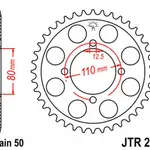 Couronne JT SPROCKETS 38 dents acier pas 530 type 284