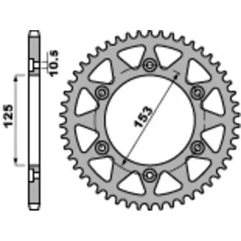 Couronne PBR 42 dents acier standard pas 520 type 288