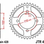 Couronne JT SPROCKETS 50 dents acier pas 428 type 462
