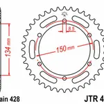 Couronne JT SPROCKETS 50 dents acier pas 428 type 463