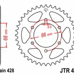 Couronne JT SPROCKETS 46 dents acier pas 428 type 468
