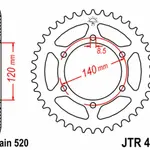 Couronne JT SPROCKETS 40 dents acier standard pas 520 type 475
