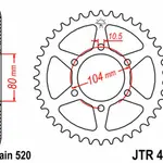 Couronne JT SPROCKETS 42 dents acier pas 520 type 478