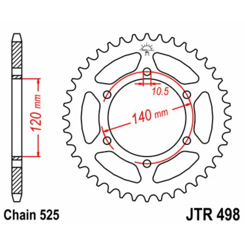 Couronne JT SPROCKETS 39 dents acier pas 520 type 498