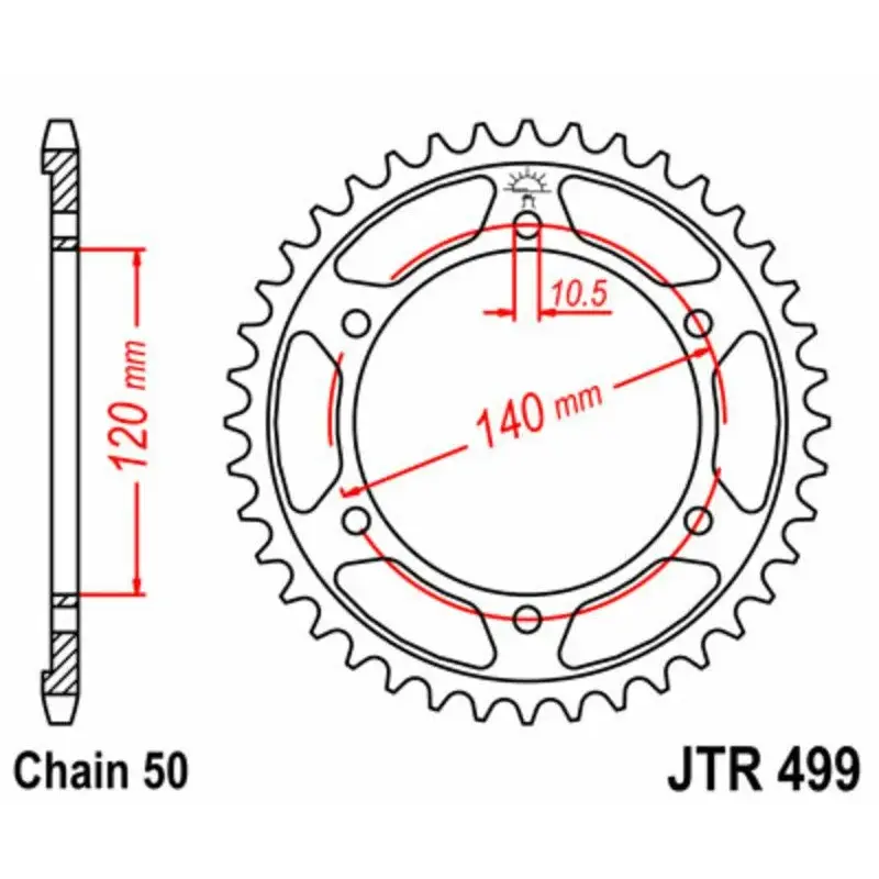 Couronne JT SPROCKETS 45 dents acier pas 530 type 499