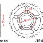 Couronne JT SPROCKETS 36 dents acier pas 520 type 604